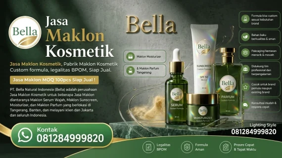 Jasa Maklon Kosmetik MOQ 100 pcs Terpercaya untuk Pemula